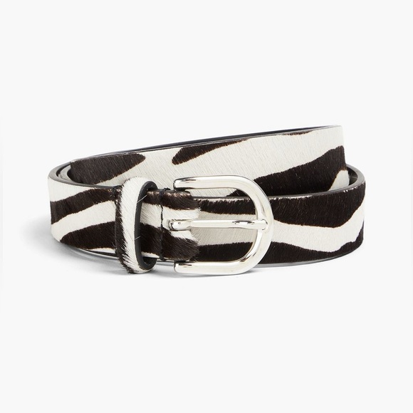 Isabel Marant Zebra Calfhair Belt with Silver Buckle - Picture 1 of 3